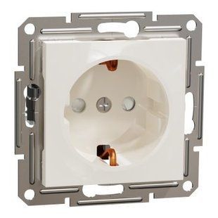 Розетка Schneider Electric EPH2970223 Asfora с заземлением и шторками кремовая без рамки EPH2970223 фото