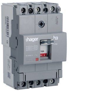Автоматический выключатель x160 TM фиксированный 3P 18kA 20A 440В AC от Hager HDA020L-HAGER фото