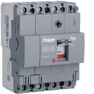 Автоматический выключатель x160 TM фиксированный 4P4D 18kA 25A 440В AC Hager HDA026L-HAGER фото