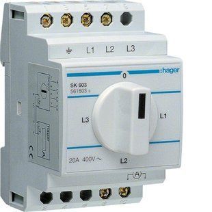 Переключатель для амперметра 20А, 400В SK603 Hager для 3 фаз SK603-HAGER фото