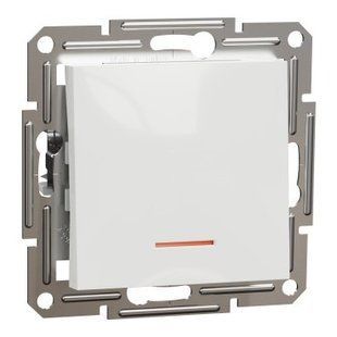 Выключатель Schneider Electric EPH1570121 Asfora одноклавишный с подсветкой белый встраиваемый EPH1570121 фото