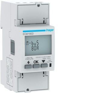 Электроэнергосчётчик однофазный HAGER ECM180D 80А, 2М, MBUS MID, технический отчёт ECM180D-HAGER фото